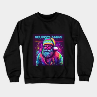 Santa DJ colored Christmas Party Electronic Music Crewneck Sweatshirt